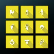 Vector flat baby icon set N3