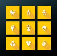Vector flat baby icon set N4