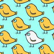 seamless vector pattern with cartoon birds N2