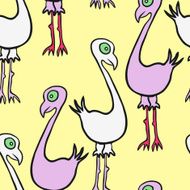 seamless vector pattern with cartoon birds N3