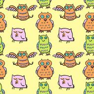 seamless vector pattern with cartoon birds N4
