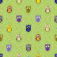 Pattern with cute owls