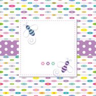 bees greeting card on colorful abstract background