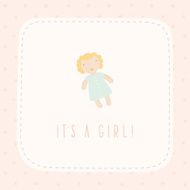 It&#039;s a girl! gretting card with doll