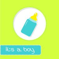 Baby boy bottle Shower card