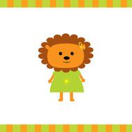 Cartoon lion girl card