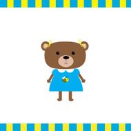 Cartoon bear girl card