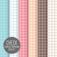 Check Seamless pattern Geometrical vector background Pastel light set