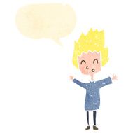 retro cartoon happy kid
