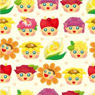 cartoon flower fairy seamless pattern