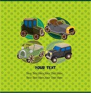 cartoon retro car card N2