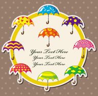 cartoon umbrella card