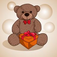 Brown Teddy Bear Cartoon Vector Illustration