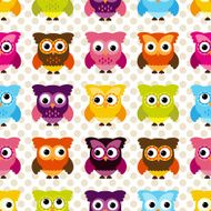 Seamless and Tileable Vector Owl Background Pattern N6