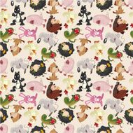 cartoon animal seamless pattern N3