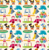 seamless park playground pattern N4