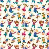 cartoon child jump seamless pattern N2