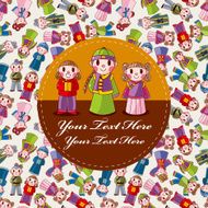 cartoon chinese people card N4