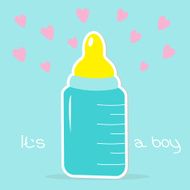 Baby boy bottle Hearts Shower card