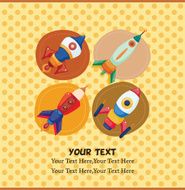cartoon spaceship card N13