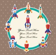 cartoon spaceship card N15
