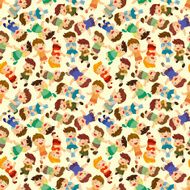 cartoon child jump seamless pattern N3