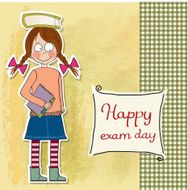 funny young student girl before exam N2