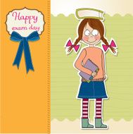 funny young student girl before exam N3