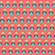 retro seamless pattern with owls N2