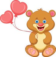 Bear cartoon with heart