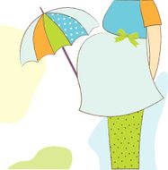 baby announcement card with beautiful pregnant woman N4