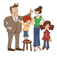 Happy family isolated on white background N2