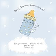 baby shower card with bottle milk