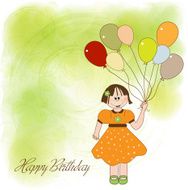 birthday greeting card with girl N2