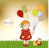 thank you card with girl