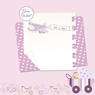 Baby girl announcement card N2