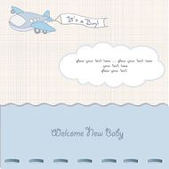 baby boy announcement card with airplane N3