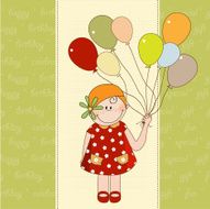 birthday greeting card with girl N4