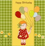 birthday greeting card with girl N5