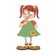 funny girl with icecream