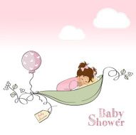 Baby girl shower card N11