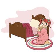 little girl is preparing for sleep N2