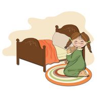 little girl is preparing for sleep N4