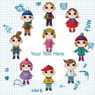 winter children card N8