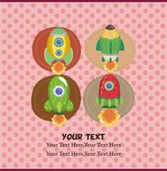 cartoon spaceship card N29