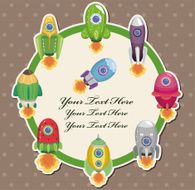 cartoon spaceship card N30