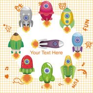 cartoon spaceship card N31