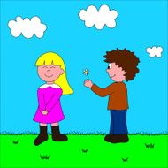 Children with flower