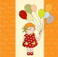 birthday greeting card with girl N6