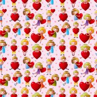 kid hug heart seamless pattern